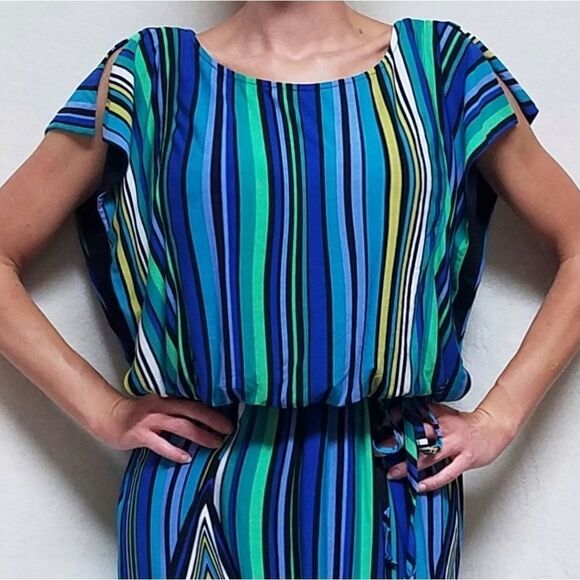 VINTAGE 90s Olivia Matthews Psychedelic Dress - Picture 3 of 16